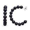 Schwarze Spinell Creolen, 316L Edelstahl ca. 95.00 ct