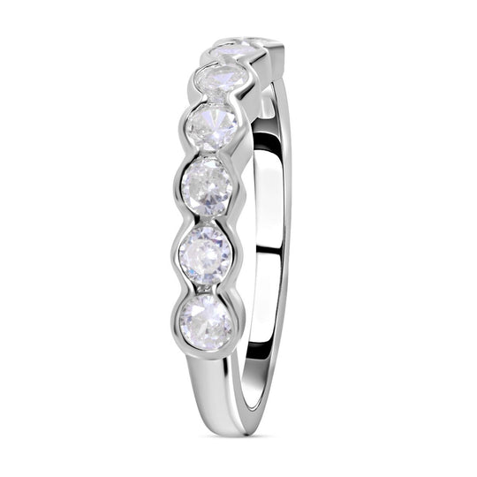 Lustro Stella - Weißer Zirkonia-Ring, 925 Silber (Größe 19.00) ca. 0.32 ct