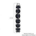Schwarze Turmalin Creolen, 925 Silber platiniert ca. 7,22 ct