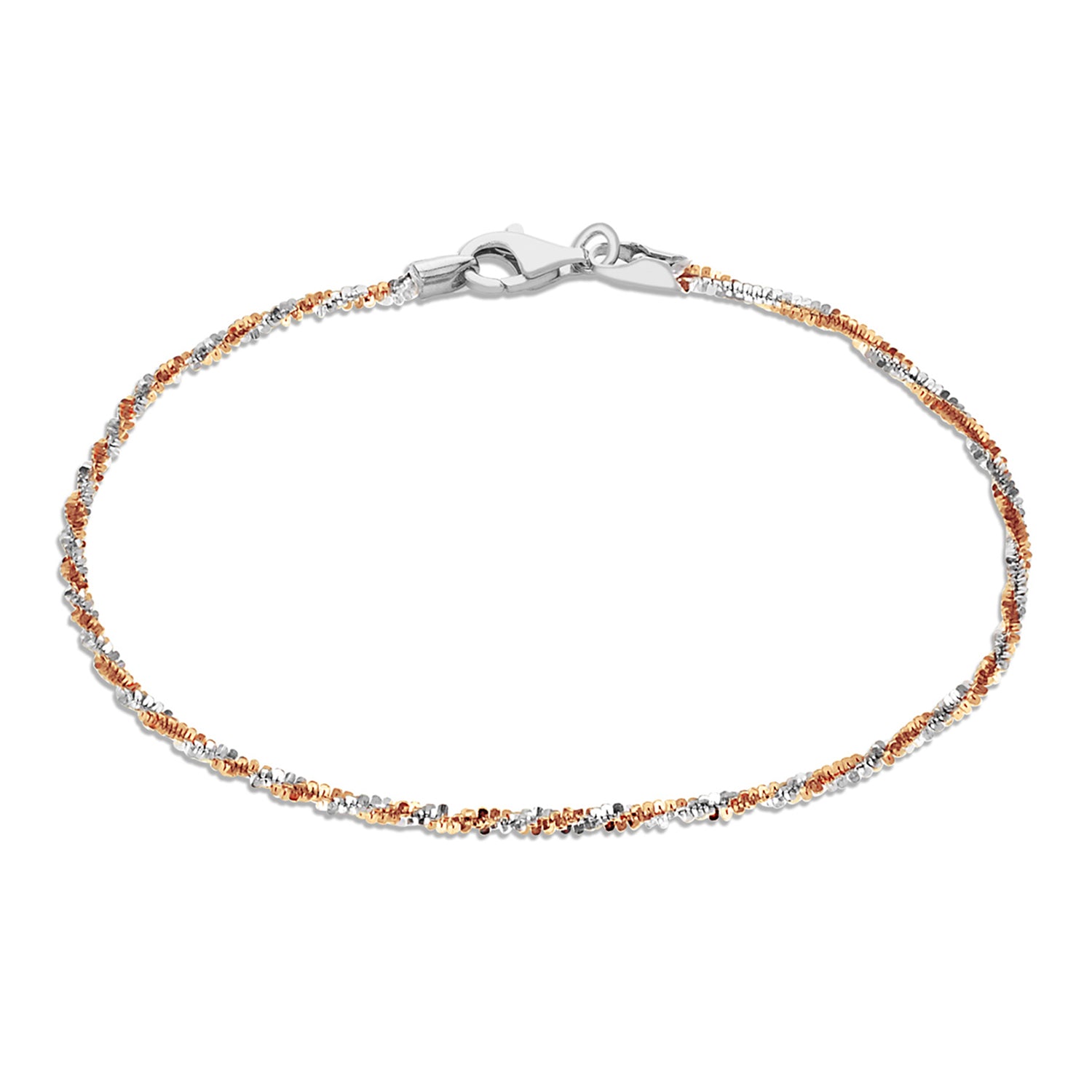 CLOSE OUT DEAL Bicolor-Armband, ca. 19 cm, 925 Silber Zweifarbige Beschichtung