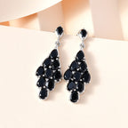 Schwarze Spinell Ohrringe, 925 Silber platiniert ca. 11,75 ct