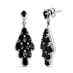 Schwarze Spinell Ohrringe, 925 Silber platiniert ca. 11,75 ct