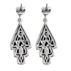 Schwarze Spinell Ohrringe, 925 Silber platiniert ca. 11,75 ct