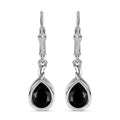 Schwarze Spinell Ohrringe, 925 Silber platiniert ca. 5.65 ct