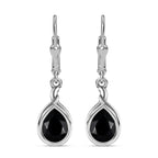Schwarze Spinell Ohrringe, 925 Silber platiniert ca. 5.65 ct