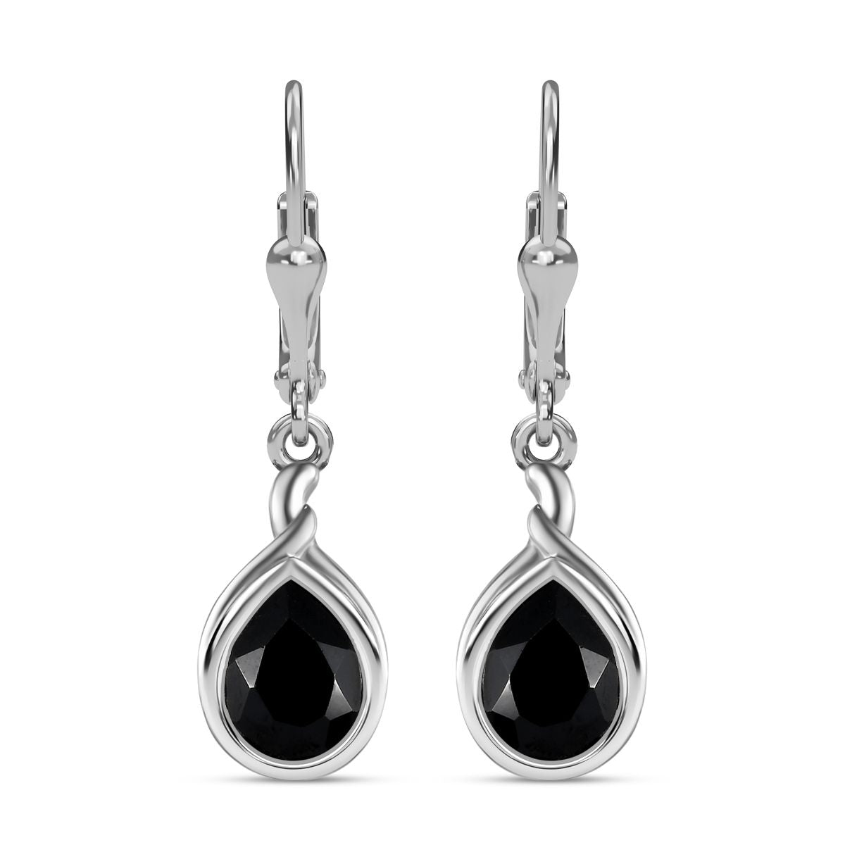 Schwarze Spinell Ohrringe, 925 Silber platiniert ca. 5.65 ct