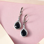 Schwarze Spinell Ohrringe, 925 Silber platiniert ca. 5.65 ct