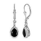 Schwarze Spinell Ohrringe, 925 Silber platiniert ca. 5.65 ct