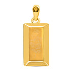 ILIANA - Floraler Goldbarren-Anhänger, 750 Gold ca. 1,59g