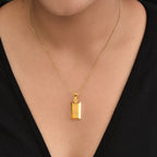 ILIANA - Floraler Goldbarren-Anhänger, 750 Gold ca. 1,59g