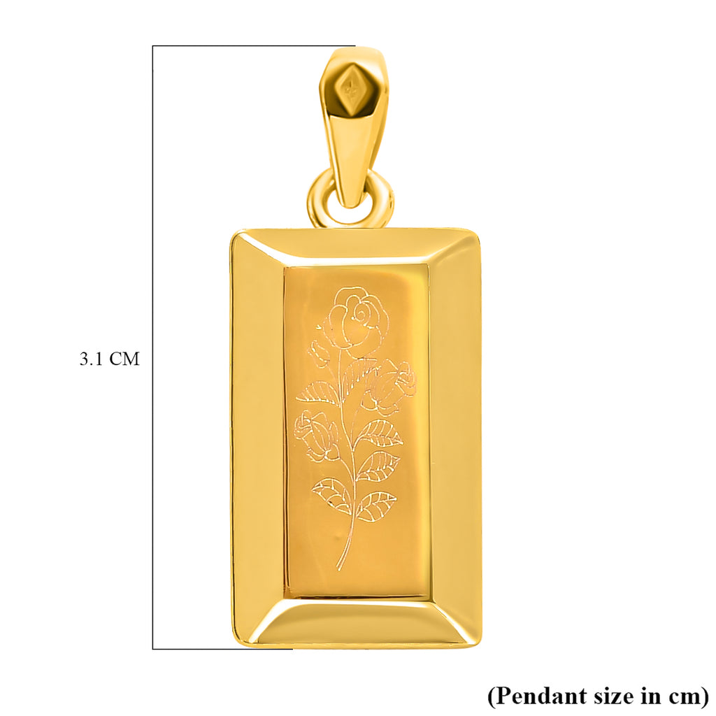 ILIANA - Floraler Goldbarren-Anhänger, 750 Gold ca. 1,59g