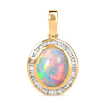 AA natürlicher, äthiopischer Welo Opal und Diamant-Anhänger - 2,65 ct.