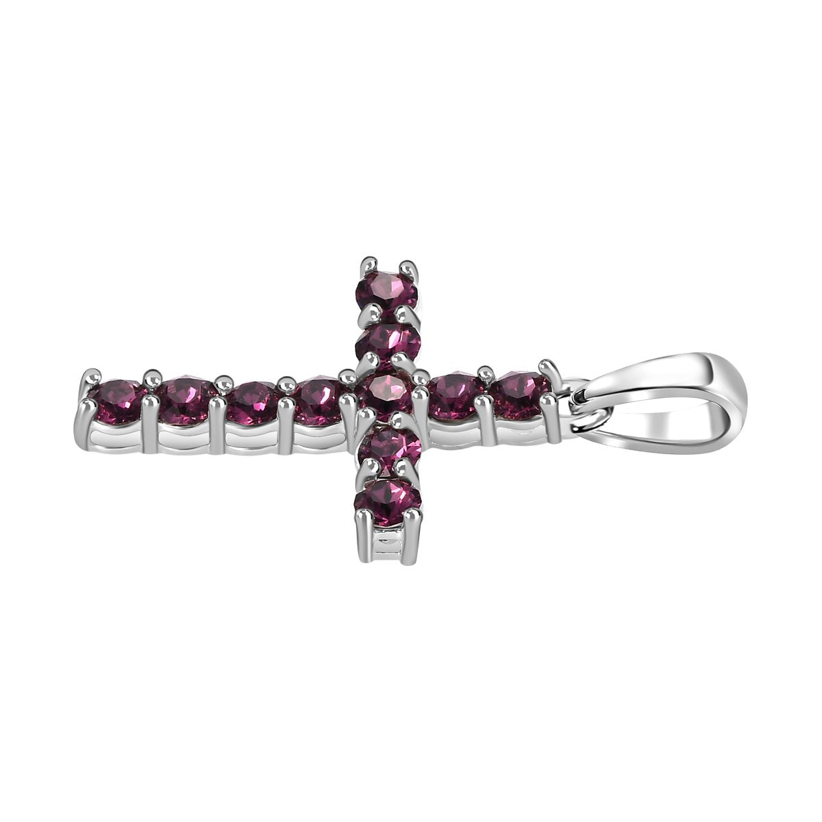 Violetter Kristall-Kreuzanhänger, 925 Silber ca. 0.81 ct