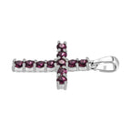 Violetter Kristall-Kreuzanhänger, 925 Silber ca. 0.81 ct