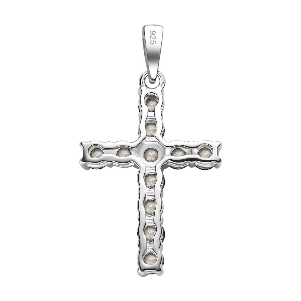 Violetter Kristall-Kreuzanhänger, 925 Silber ca. 0.81 ct