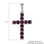 Violetter Kristall-Kreuzanhänger, 925 Silber ca. 0.81 ct
