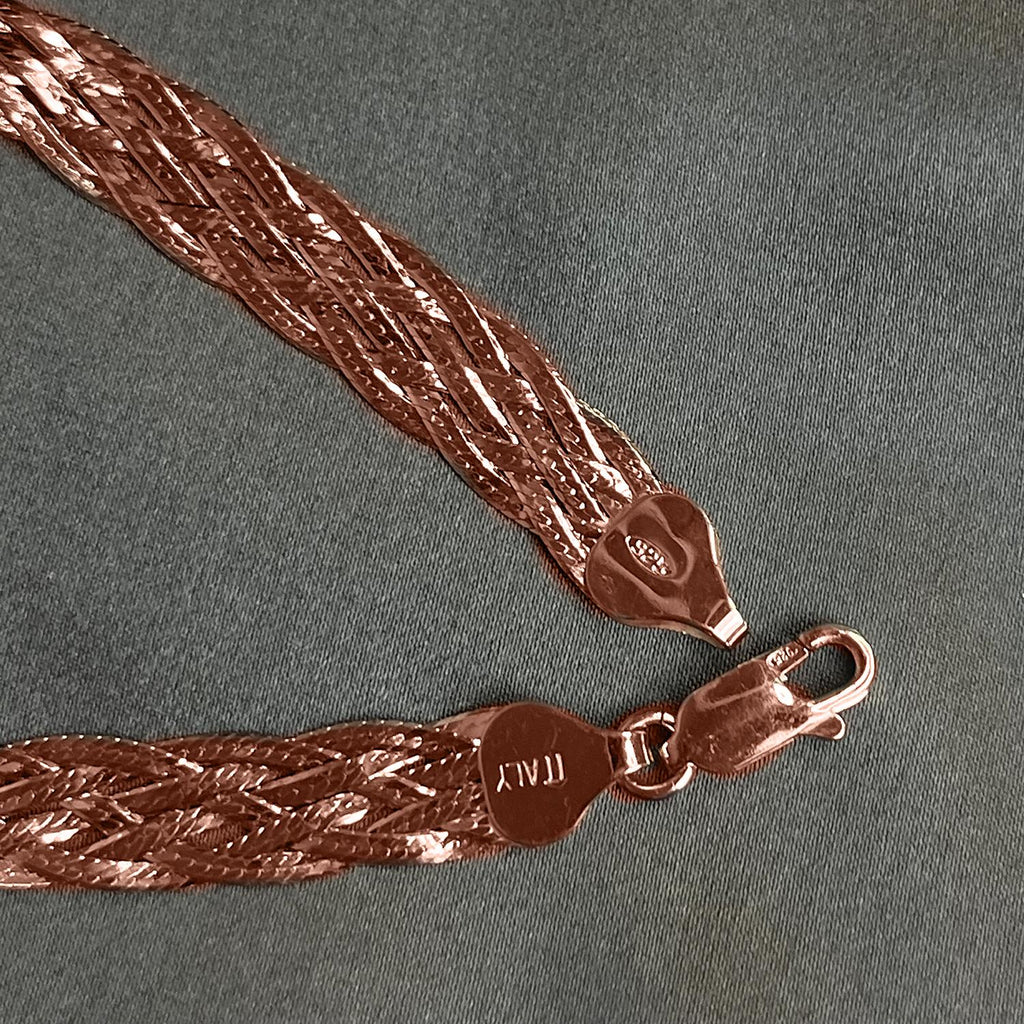 Italienisches Armband, ca. 19 cm, 925 Silber rosévergoldet