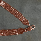 Italienisches Armband, ca. 19 cm, 925 Silber rosévergoldet