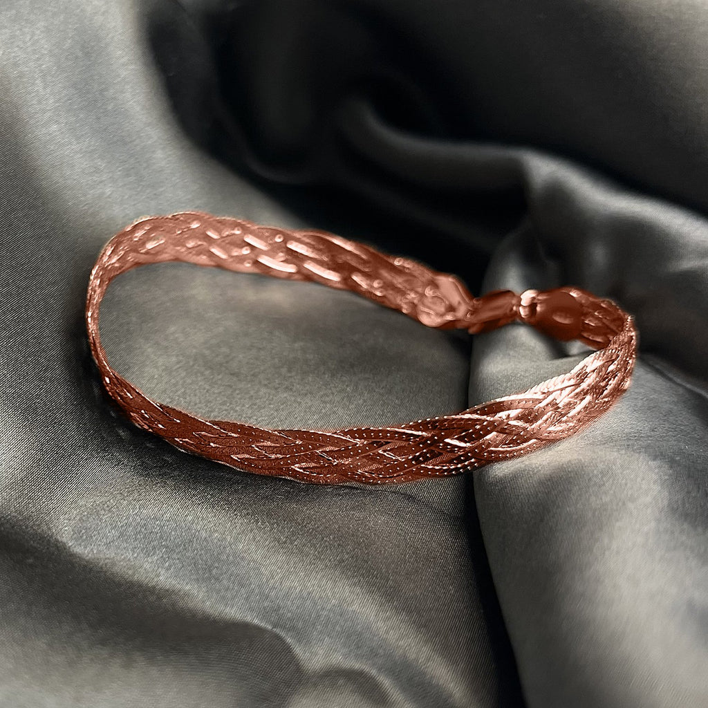 Italienisches Armband, ca. 19 cm, 925 Silber rosévergoldet