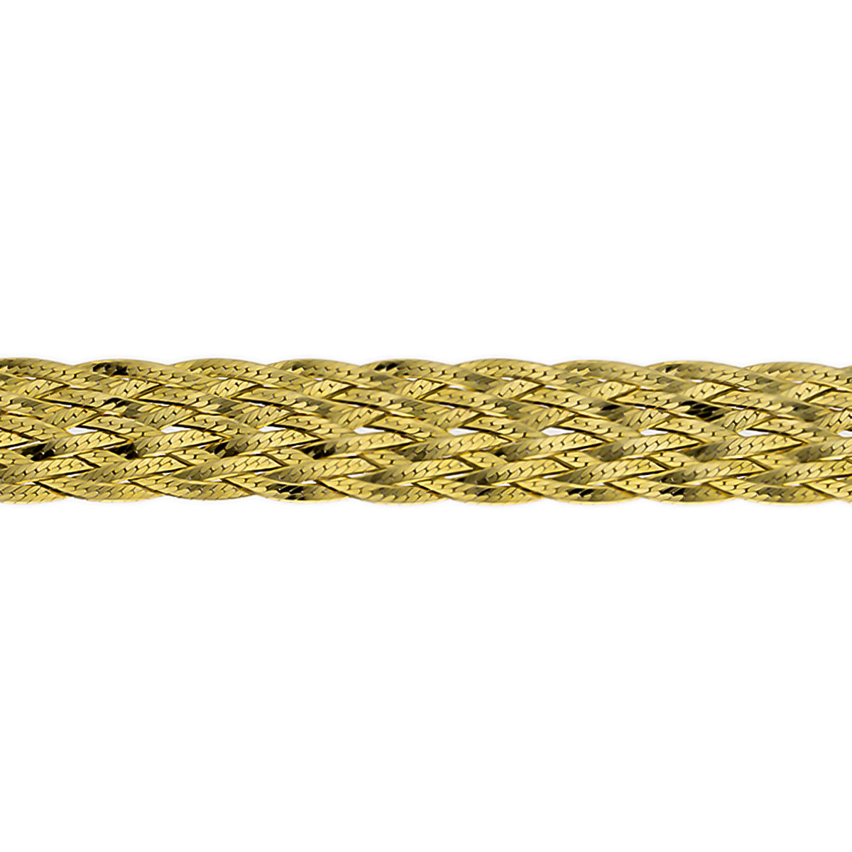 Italienische geflochtene Halskette, ca. 45+5 cm, 925 Silber vergoldet