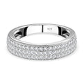 Lustro Stella - Weißer Zirkonia Ring, 925 Silber platiniert (Größe 16.00) ca. 0.72 ct