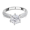 Lustro Stella - Weißer Zirkonia Ring, 925 Silber platiniert (Größe 16.00) ca. 3.69 ct