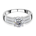 Lustro Stella - Weißer Zirkonia Ring, 925 Silber platiniert (Größe 16.00) ca. 2,52 ct