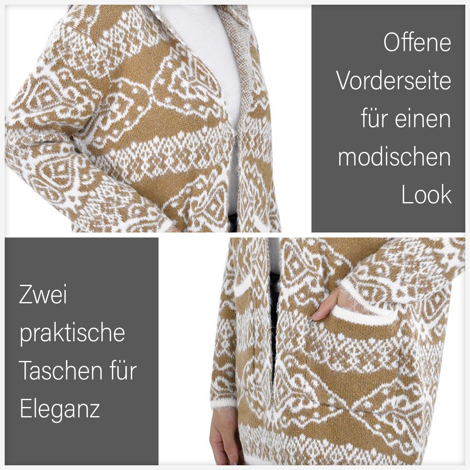 Khaki und weiß