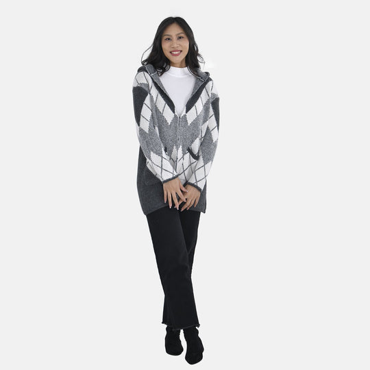 Kuschelweicher, geschmeidiger Cardigan mit Kapuze und zwei Taschen, 110x82 cm, dunkelrosa