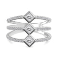 Lustro Stella - Weißer Zirkonia Ring, 925 Silber platiniert (Größe 16.00) ca. 1,39 ct
