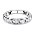 LUSTRO STELLA - Weißer Zirkonia Ring, 925 Silber platiniert (Größe 18.00) ca. 1.36 ct