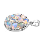 Natürlicher, äthiopischer Welo Opal Anhänger, 925 Silber platiniert ca. 3.43 ct