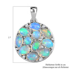 Natürlicher, äthiopischer Welo Opal Anhänger, 925 Silber platiniert ca. 3.43 ct