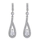 Lustro Stella - Weiße Zirkonia Ohrringe, 925 Silber platiniert ca. 2.17 ct