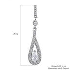 Lustro Stella - Weiße Zirkonia Ohrringe, 925 Silber platiniert ca. 2.17 ct