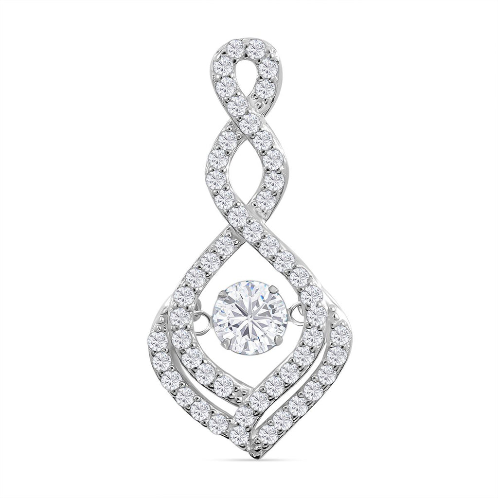 Lustro Stella - Weißer Zirkonia Anhänger, 925 Silber platiniert ca. 1.48 ct
