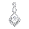 Lustro Stella - Weißer Zirkonia Anhänger, 925 Silber platiniert ca. 1.48 ct