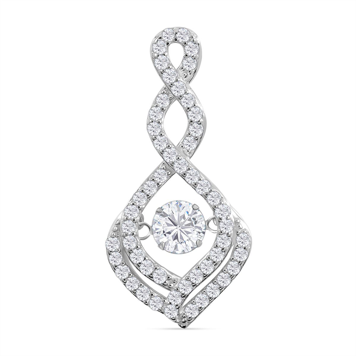 Lustro Stella - Weißer Zirkonia Anhänger, 925 Silber platiniert ca. 1.48 ct