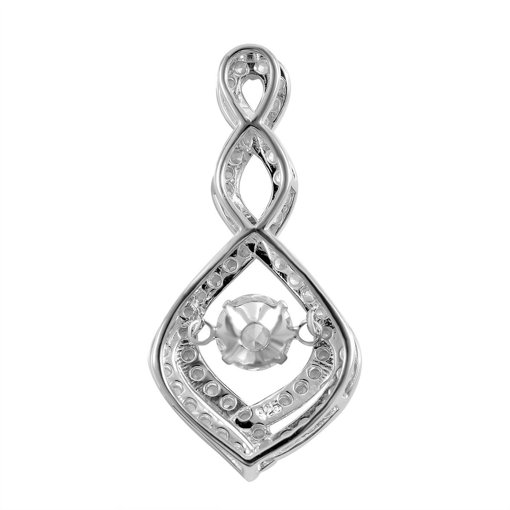 Lustro Stella - Weißer Zirkonia Anhänger, 925 Silber platiniert ca. 1.48 ct