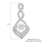 Lustro Stella - Weißer Zirkonia Anhänger, 925 Silber platiniert ca. 1.48 ct