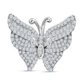 Lustro Stella - Weißer Zirkonia Schmetterlings-Anhänger, 925 Silber platiniert ca. 1.90 ct