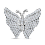 Lustro Stella - Weißer Zirkonia Schmetterlings-Anhänger, 925 Silber platiniert ca. 1.90 ct