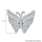 Lustro Stella - Weißer Zirkonia Schmetterlings-Anhänger, 925 Silber platiniert ca. 1.90 ct