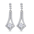 Lustro Stella - Weiße Zirkonia Ohrringe, 925 Silber platiniert ca. 1.60 ct