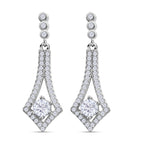 Lustro Stella - Weiße Zirkonia Ohrringe, 925 Silber platiniert ca. 1.60 ct