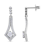 Lustro Stella - Weiße Zirkonia Ohrringe, 925 Silber platiniert ca. 1.60 ct