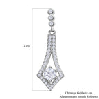 Lustro Stella - Weiße Zirkonia Ohrringe, 925 Silber platiniert ca. 1.60 ct