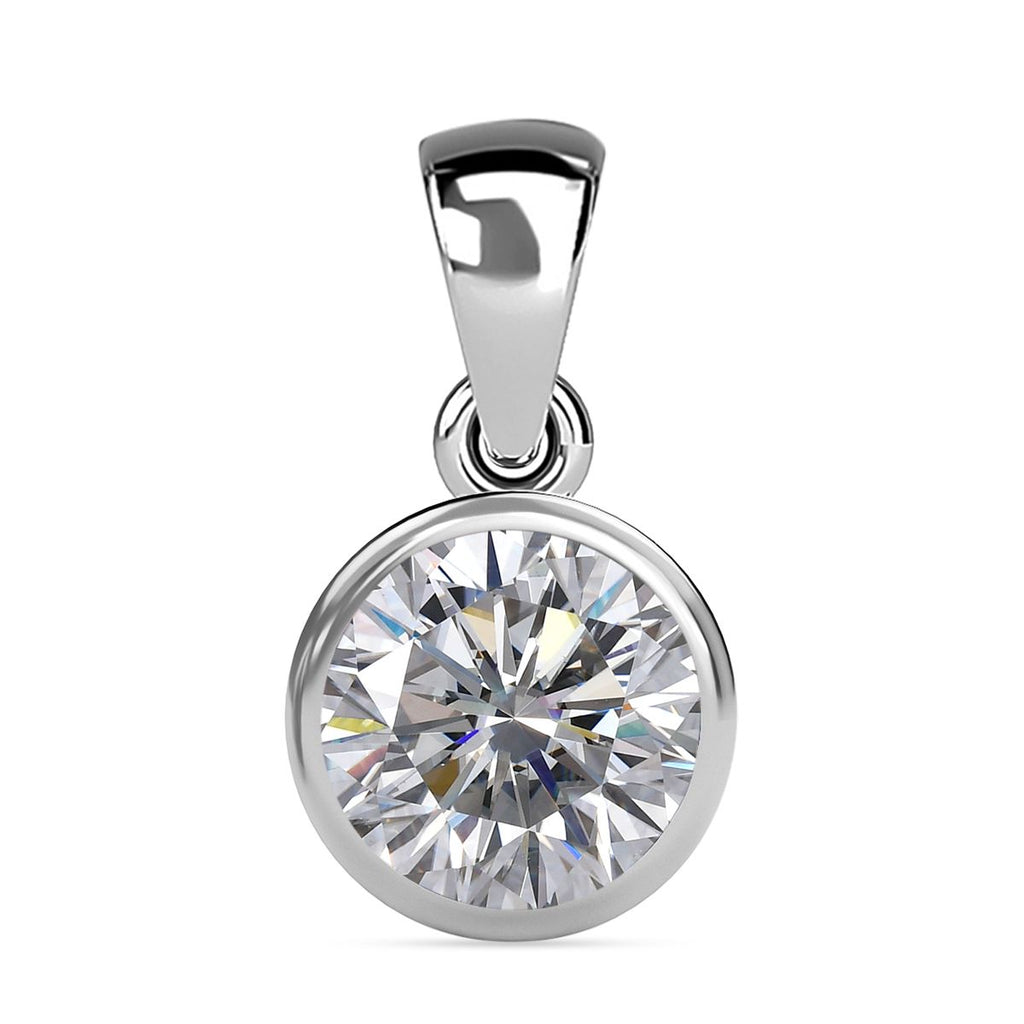 Lustro Stella - Weißer Zirkonia Anhänger, 925 Silber platiniert ca. 2.15 ct