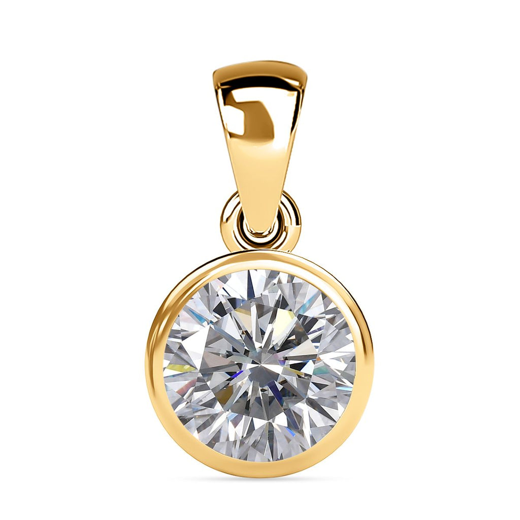 Lustro Stella - weißer Zirkonia Anhänger, 925 Silber vergoldet ca. 2.15 ct