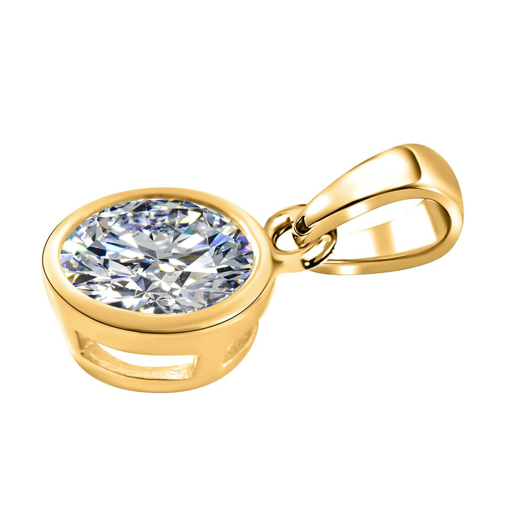 Lustro Stella - weißer Zirkonia Anhänger, 925 Silber vergoldet ca. 2.15 ct